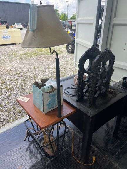 Lot -  Furniture - (2) Side Tables, Assorted Decor