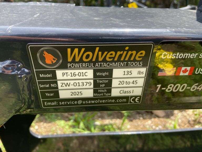 2025 Wolverine Unused PT-16-01C 3-Point Quick Tach