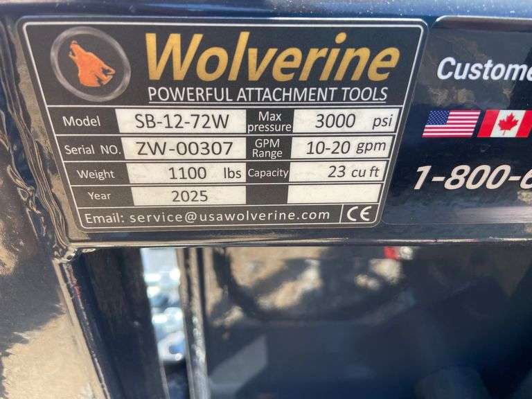 2025 Wolverine Unused SB-12-72W 72in Skidsteer Vibrating Screening Bucket