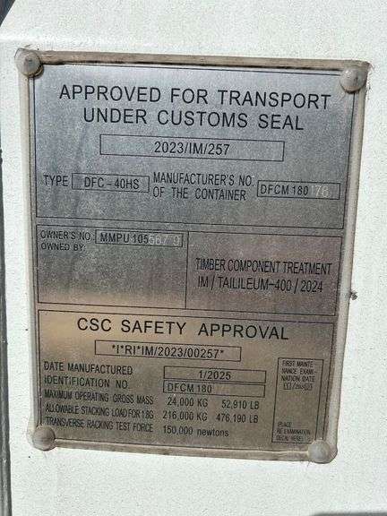 2025 "One Use" 40ft Steel Storage Container