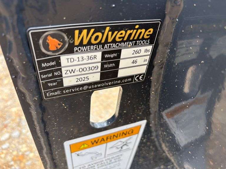 2025 Wolverine Unused TD-13-36R Skid Steer Tree Digger