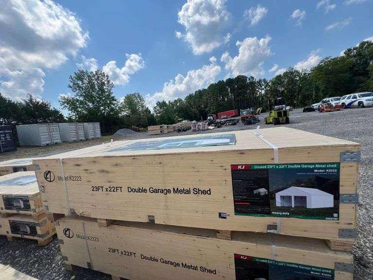 KJ Unused K2223 23ftx22ft Double Garage Metal Shed