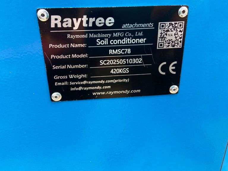 2025 Raytree Unused RMSC78 78in Skidsteer Soil Conditioner