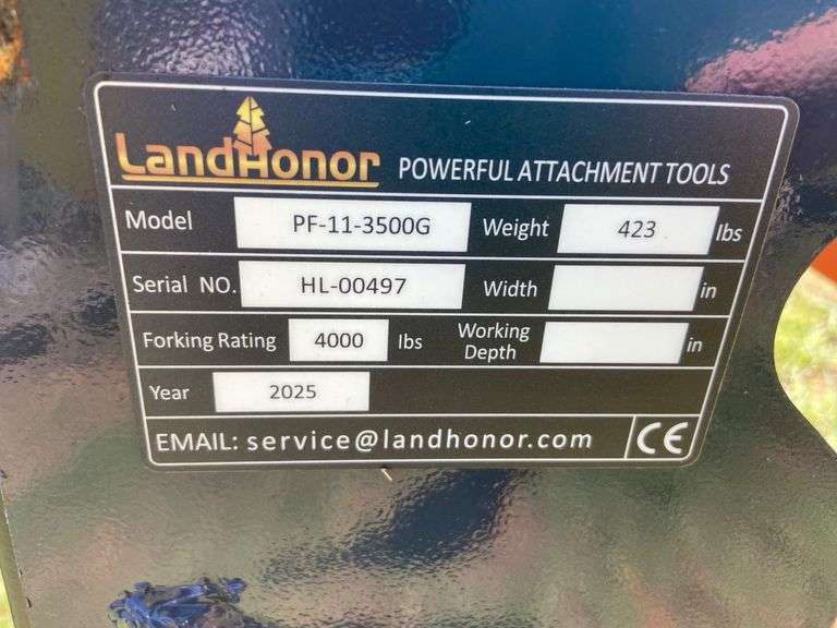 2025 Landhonor Unused PF-11-3500G Skid Steer Pallet Fork