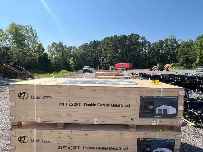KJ Unused K2223 23ftx22ft Double Garage Metal Shed