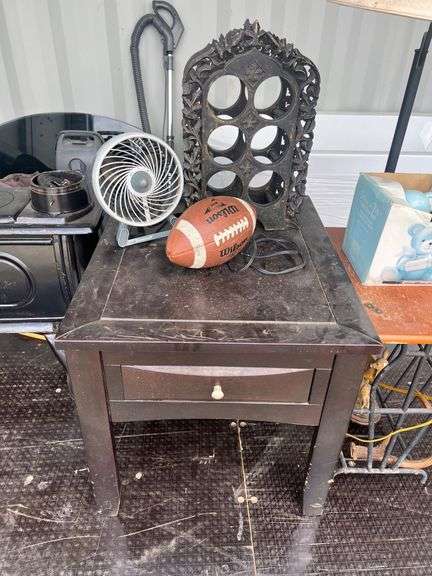 Lot -  Furniture - (2) Side Tables, Assorted Decor