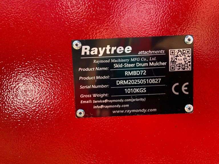 2025 Raytree Unused RMBD72 72" Skid Steer Drum Mulcher