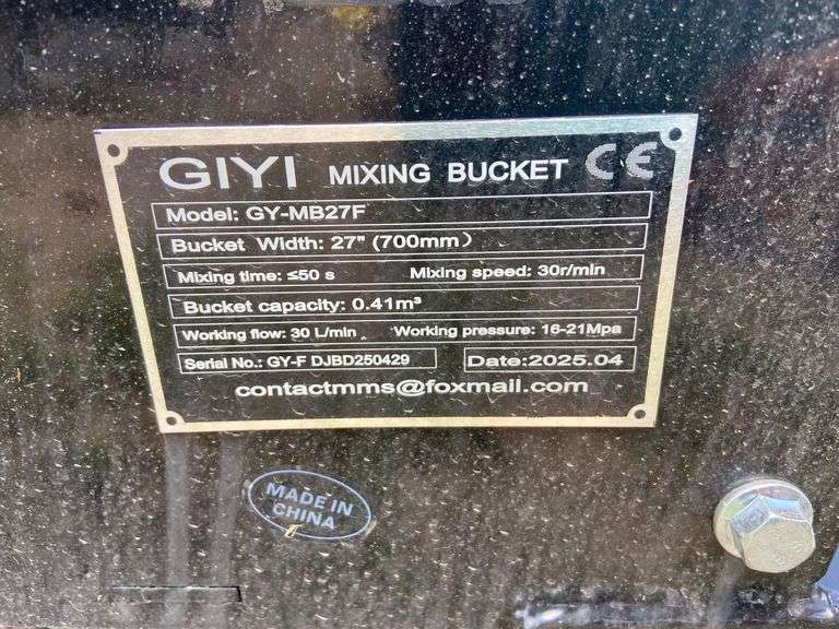2025 GIYI Unused GY-MB27F Mixing Bucket