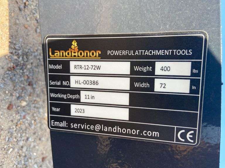 2025 Landhonor Unused RTR-12-72W Skid Steer Root Rake