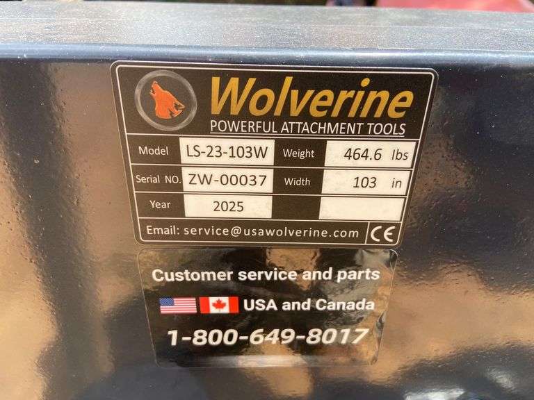 2025 Wolverine Unused LS-23-103W Log Splitter