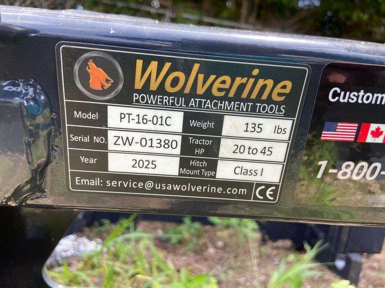 2025 Wolverine Unused PT-16-01C 3-Point Quick Tach