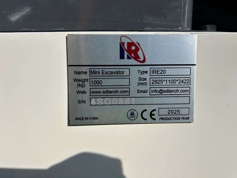 2025 IR Sdlanch Unused IRE20 Diesel Mini-Excavator