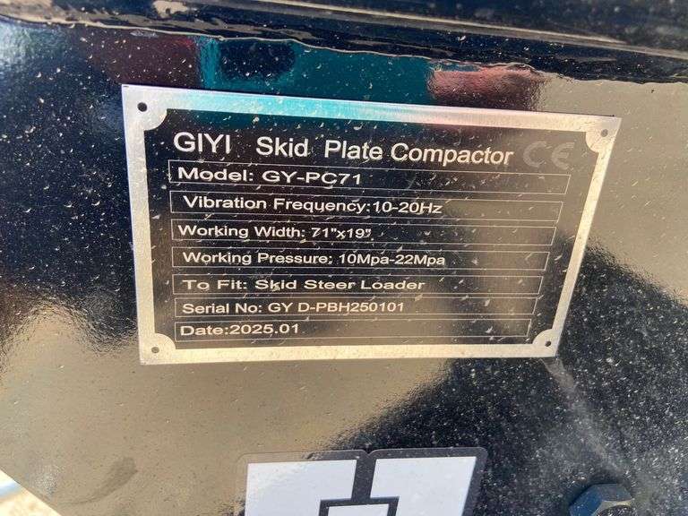 2025 GIYI Unused GY-PC71 Skid Plate Compactor