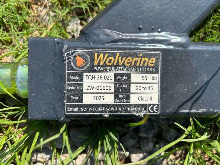 2025 Wolverine TQH-26-02C Unused 3pt Hitch