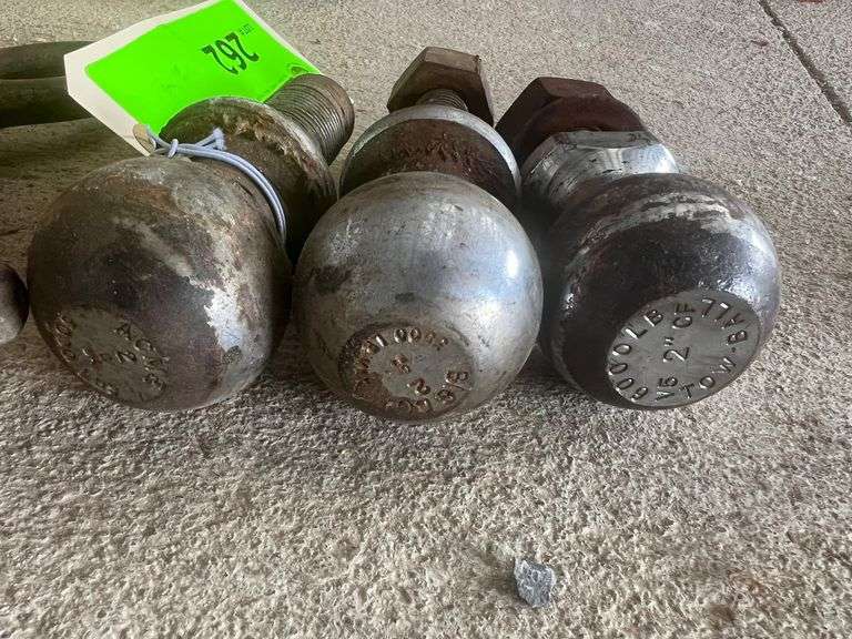 Lot - Assorted Hitch Balls, Heavy Duty C-Clamp
