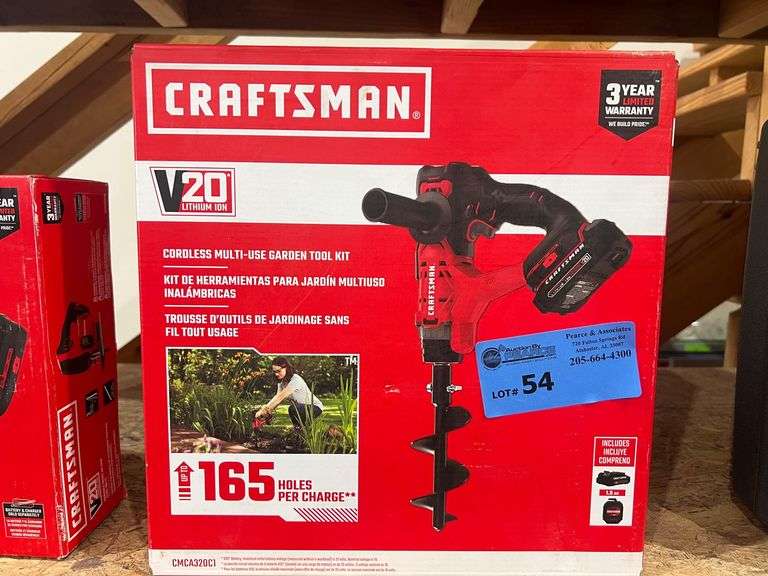 New Craftsman Garden Auger with Battery and Charger