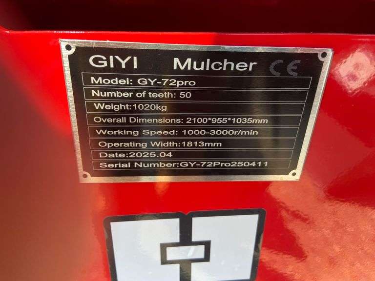 2025 GIYI Unused GY-72PRO Mulcher,