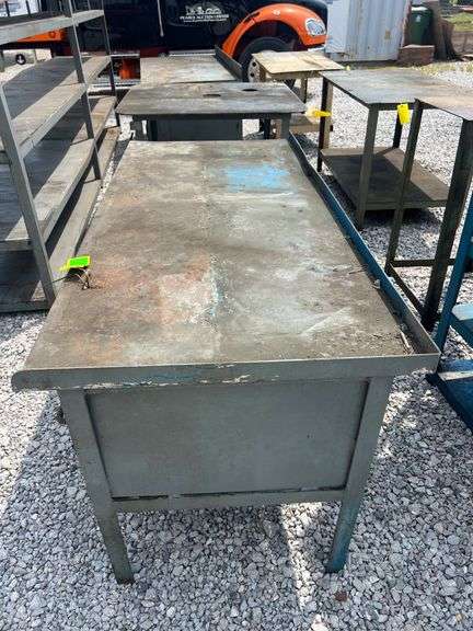 Steel Work Desk - 74.5in L x 33in W x 34in H