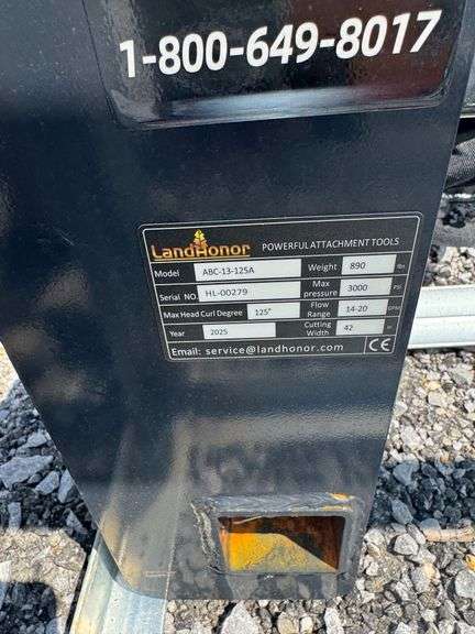 2025 Landhonor Unused ABC-13-125A Skid Steer Articulating Brush Cutter