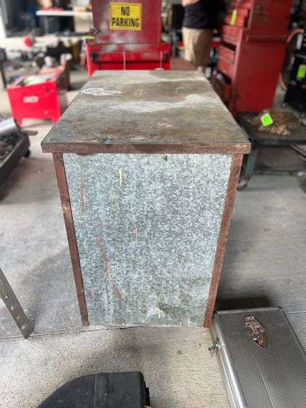 Galvanized Metal Bin on Wheels