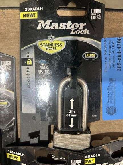 (5) New Master Lock Stainless Steel Pad Lock