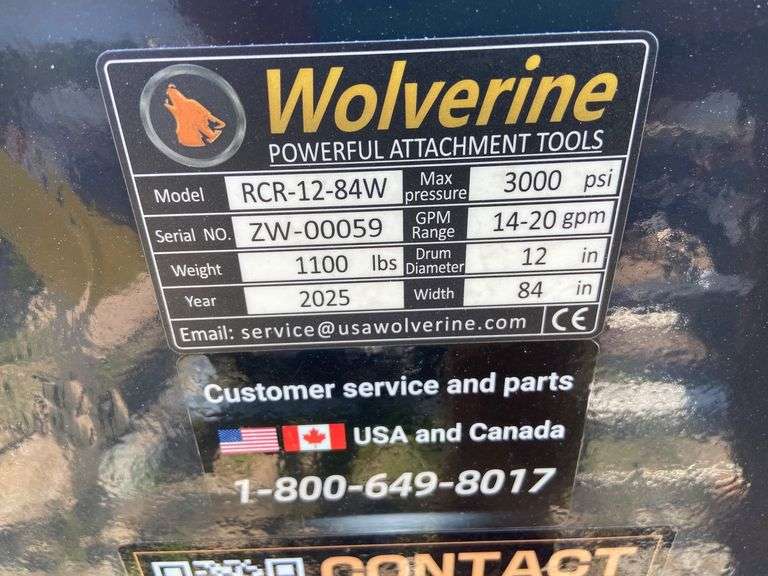 2025 Wolverine Unused RCR-12-84W Skid Steer Rock Rake
