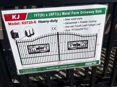 2025 KJ Unused K0720-6 Metal Farm Driveway Gates