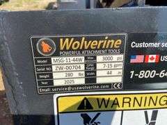 2025 Wolverine Unused MSG-11-44W Mini Skid Steer Stump Grapple