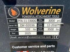 2025 Wolverine Unused PFA-11-3300G  Skid Steer Pallet Fork Hydraulic Adjustable