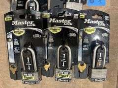 (5) New Master Lock Stainless Steel Pad Lock