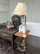 Lot -  Furniture - (2) Side Tables, Assorted Decor