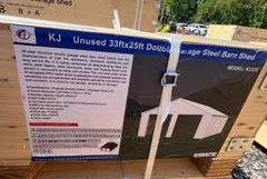 KJ Unused K3325 33ftx25ft Double Garage Steel Barn Shed