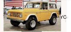 1966-1977 NEW Bronco Body - Chrome Yellow w/Black Top