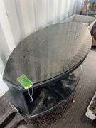 Oval Glass Top TV Stand