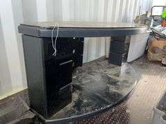 Oval Glass Top TV Stand