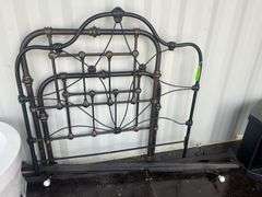 Lot - Bed Frame, Queen Headboard, Twin Headboard and Footboard