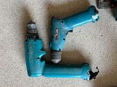 Lot - Makita Hand Tools - Cordless Saw, Cordless Drills, Flashlight, Batteries, and Charger