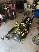 Ryobi Self Propelled 20in Mower, Blower and Weedeater with Battery and Changer