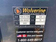 2025 Wolverine Unused TDB-11-72W Skidsteer Track Duty Bucket