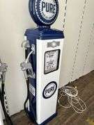 Pure Reproduction gas pump with glass globe