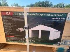 KJ Unused K3325 33ftx25ft Double Garage Steel Barn Shed
