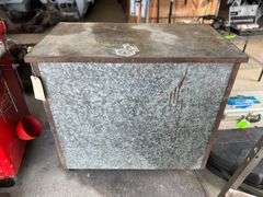 Galvanized Metal Bin on Wheels