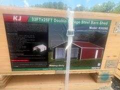 KJ Unused K3325 33ftx25ft Double Garage Steel Barn Shed