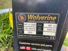2025 Wolverine Unused MPF-11-2500G Mini Skid Steer Pallet Fork