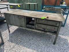 Steel Work Desk - 74.5in L x 33in W x 34in H