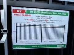 2025 KJ Unused K0608-22 Heavy Duty Powder Coated Steel Site Fence