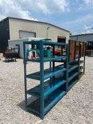 (2) Steel Workbenches and (1) Steel Shelf