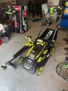 Ryobi Self Propelled 20in Mower, Blower and Weedeater with Battery and Changer
