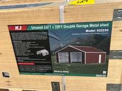 KJ Unused K2223G 23ftx22ft Double Garage Metal Shed