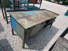 Steel Work Desk - 74.5in L x 33in W x 34in H